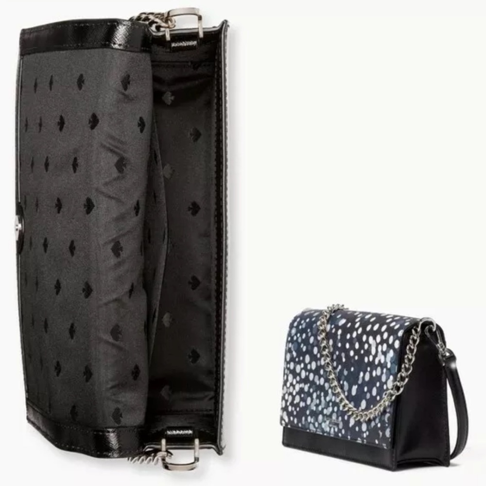 KATE SPADE CONVERTIBLE CROSSBODY CAMERON Saffiano Leather
Blue Dots
Black Body - Picture 5 of 15